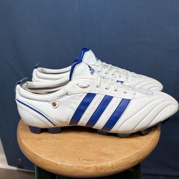 Adidas Adipure Telstar Soccer Cleats Football Boots White Blue Retro Rare Sz 13